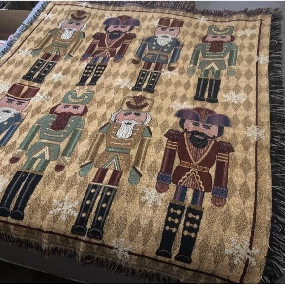 Mohawk Tapestry Blanket Throw Soldier Men Nutcracker Christmas Holiday - Picture 1 of 5